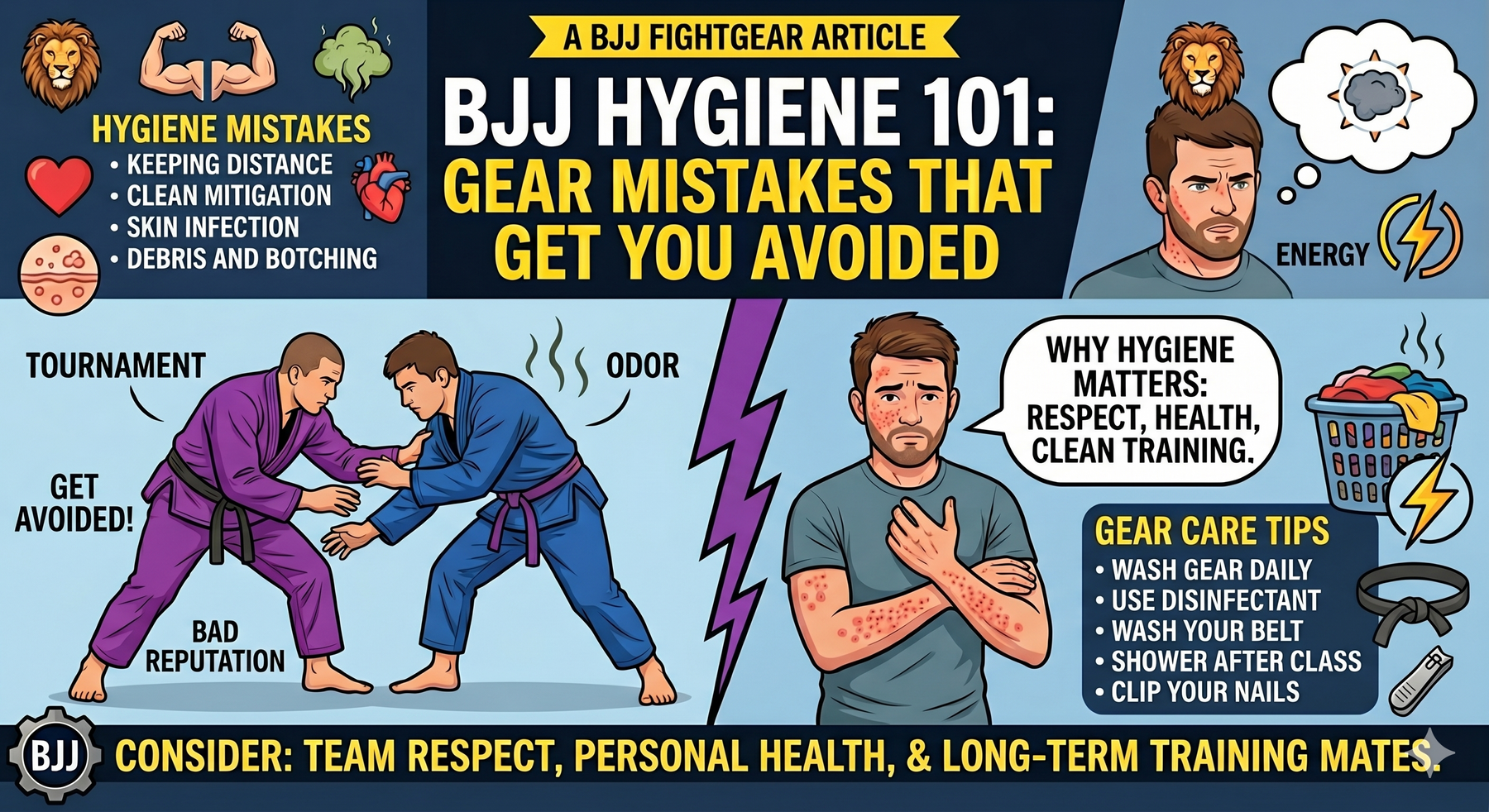 BJJ Hygiene 101: Gear Mistakes That Get You Avoided