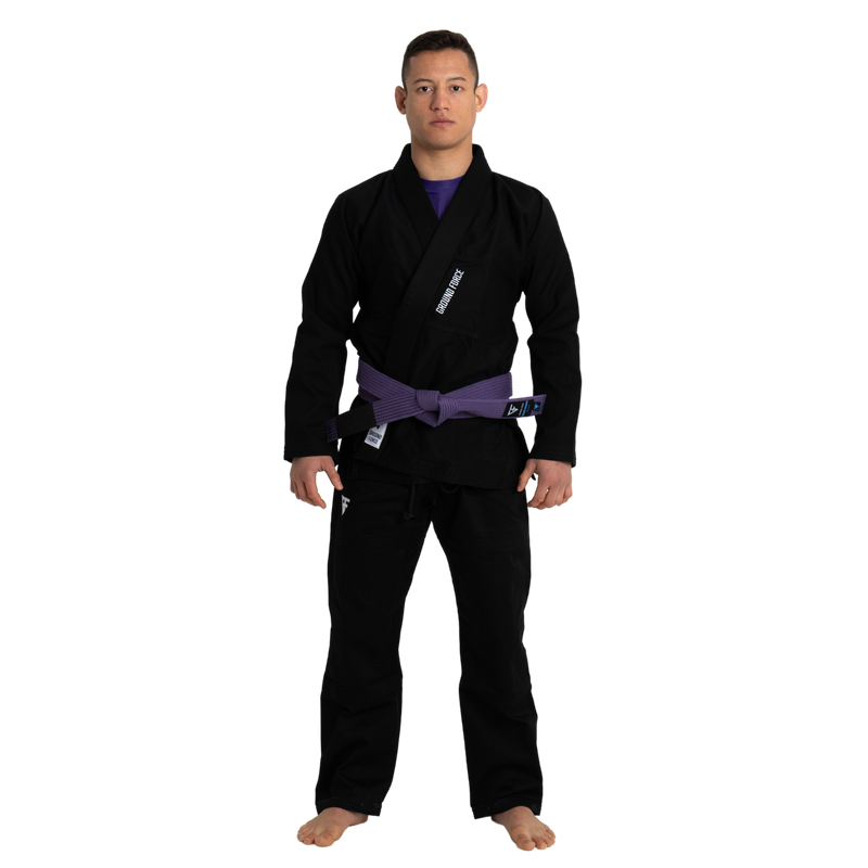 Basic BJJ Gi black model view 1