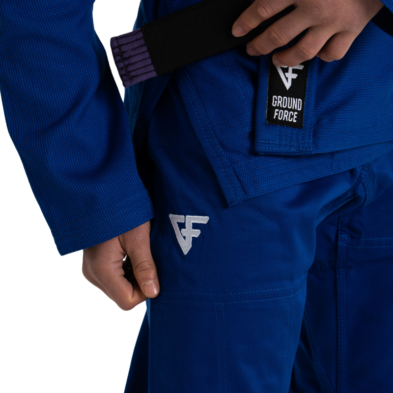 Basic BJJ Gi blue model view 5