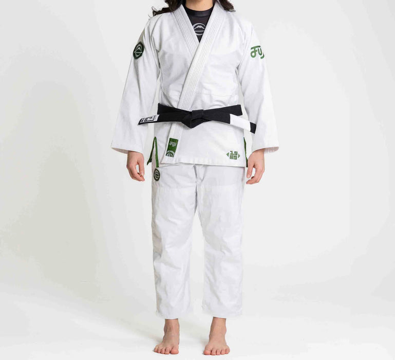 Fuji Sports Womens Flow-Tech BJJ Gi White/Green