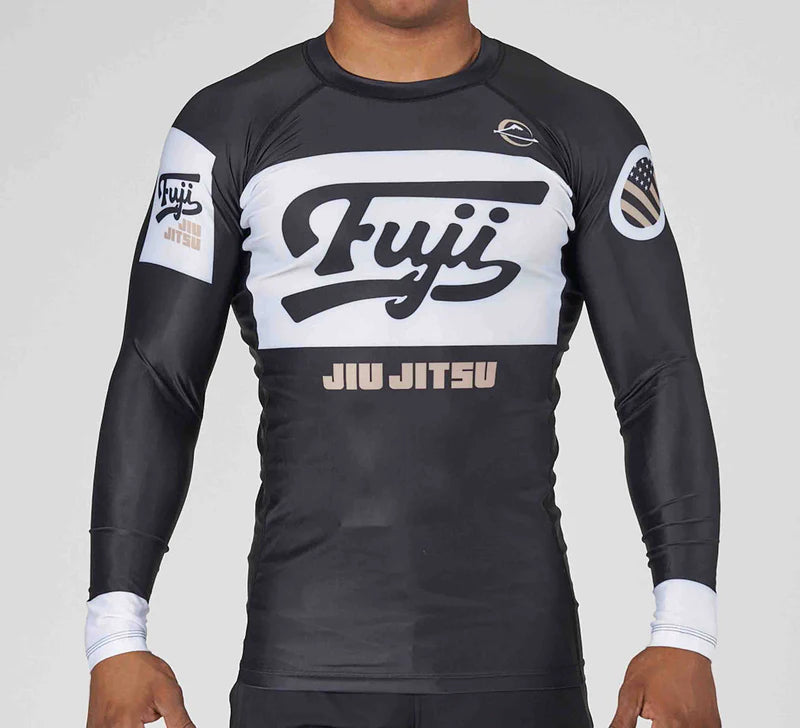 Fuji Sports Jiu Jitsu Script Flex Lite Long Sleeve Rashguard Black