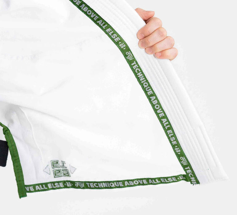 Fuji Sports Womens Flow-Tech BJJ Gi White/Green