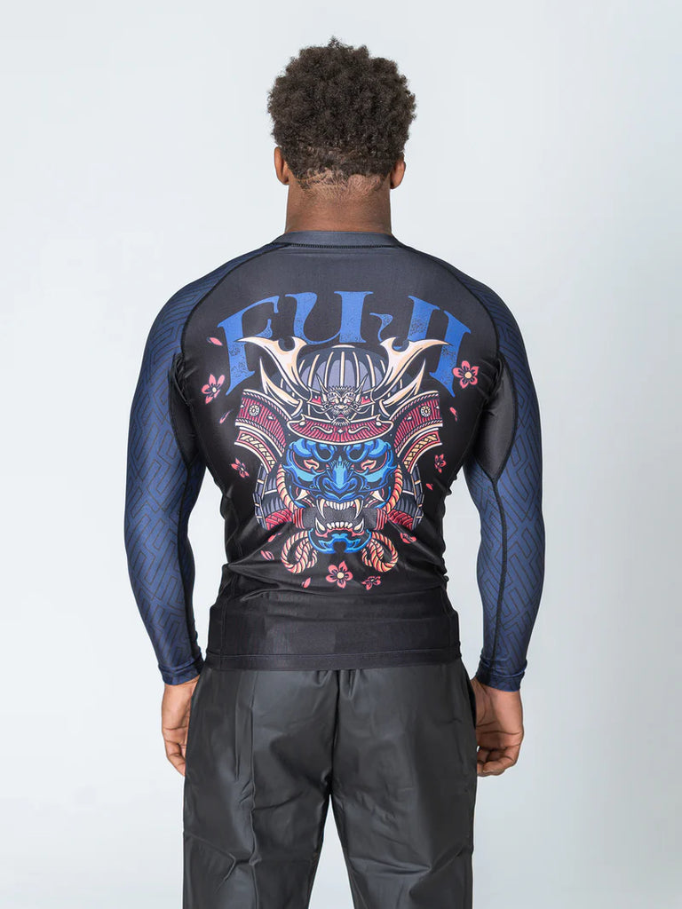 Fuji Sports Oni Samurai Flex Lite Rashguard Blue — BJJ Fightgear