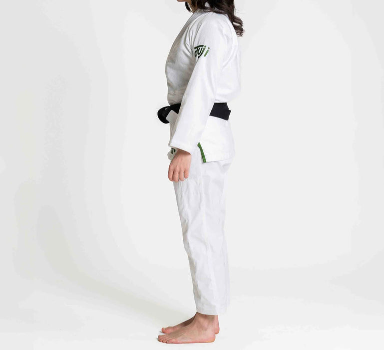 Fuji Sports Womens Flow-Tech BJJ Gi White/Green