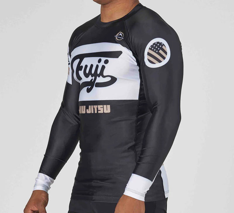 Fuji Sports Jiu Jitsu Script Flex Lite Long Sleeve Rashguard Black