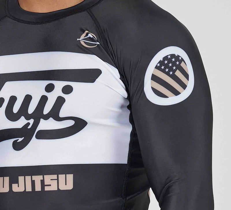 Fuji Sports Jiu Jitsu Script Flex Lite Long Sleeve Rashguard Black