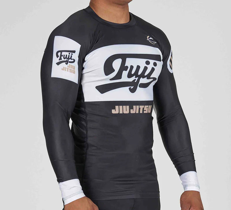 Fuji Sports Jiu Jitsu Script Flex Lite Long Sleeve Rashguard Black