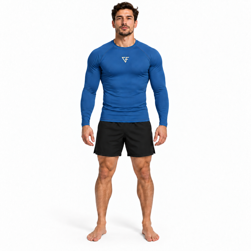 Ground Force Bamboo Rashguard – Long Sleeve – Ocean Blue