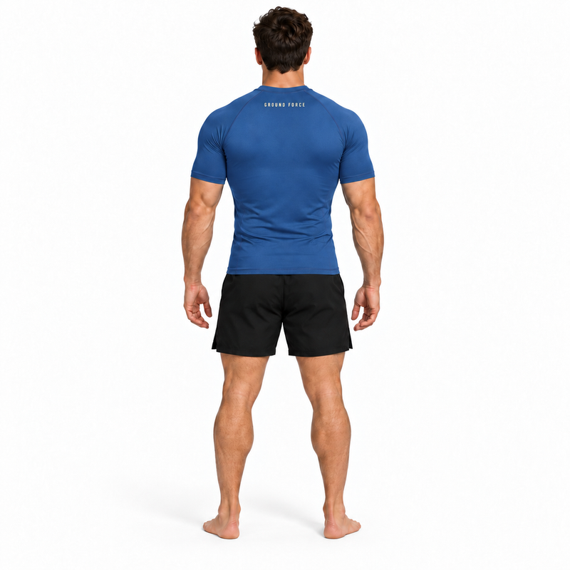 Ground Force Bamboo Rashguard – Short Sleeve – Ocean Blue