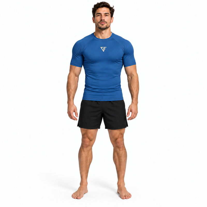 Ground Force Bamboo Rashguard – Short Sleeve – Ocean Blue