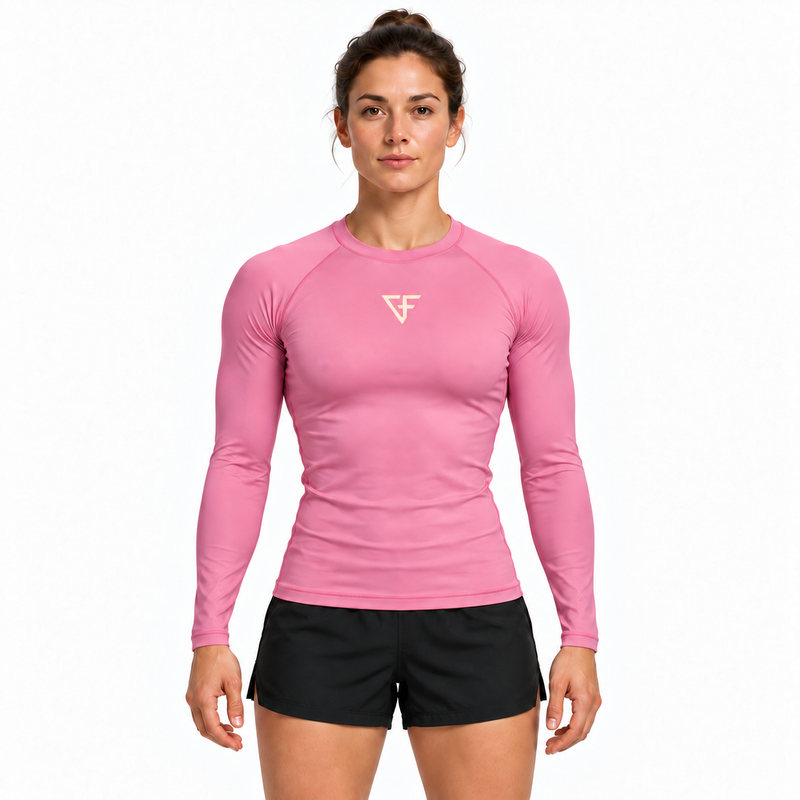 Ground Force Bamboo Rashguard – Long Sleeve – Bloom Pink