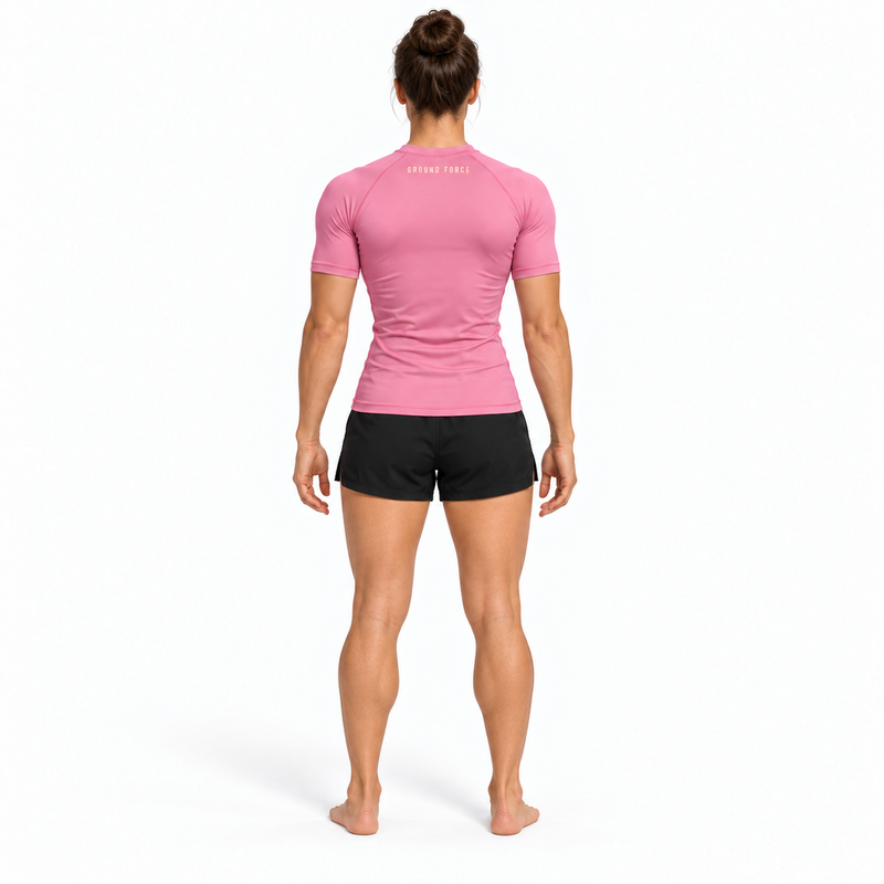 Ground Force Bamboo Rashguard – Short Sleeve – Bloom Pink