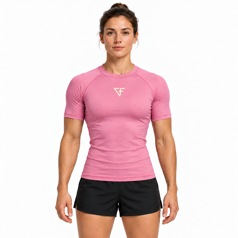 Ground Force Bamboo Rashguard – Short Sleeve – Bloom Pink