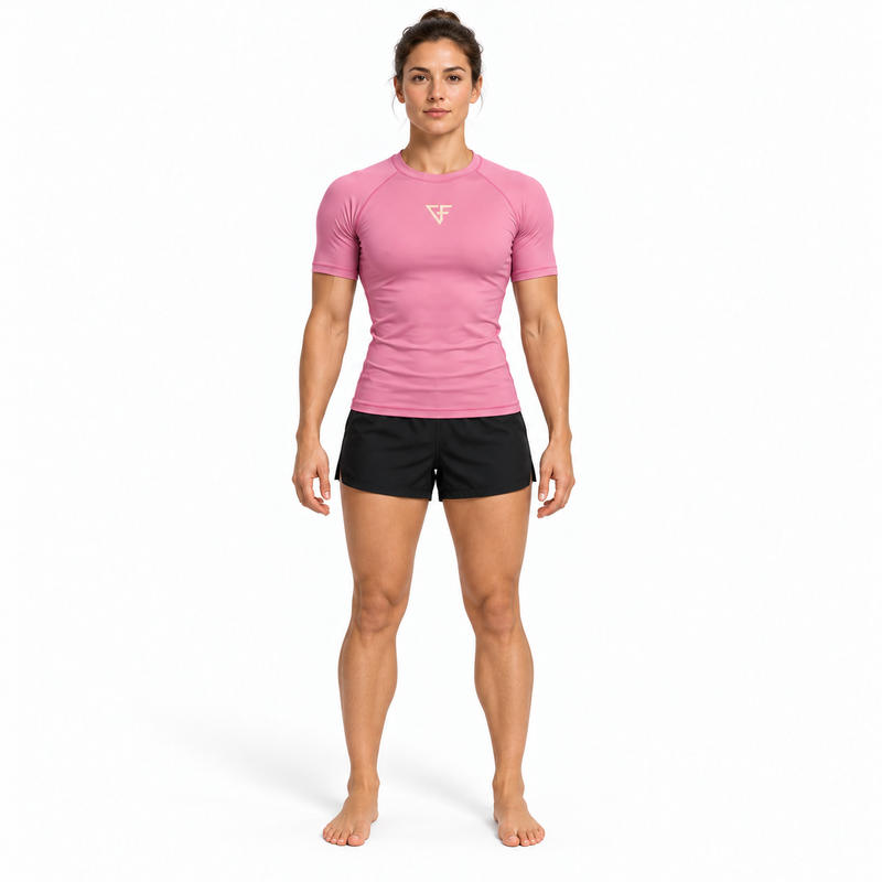 Ground Force Bamboo Rashguard – Short Sleeve – Bloom Pink