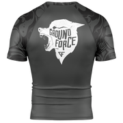 Black athletic shirt with 'Ground Force' logo on a white background