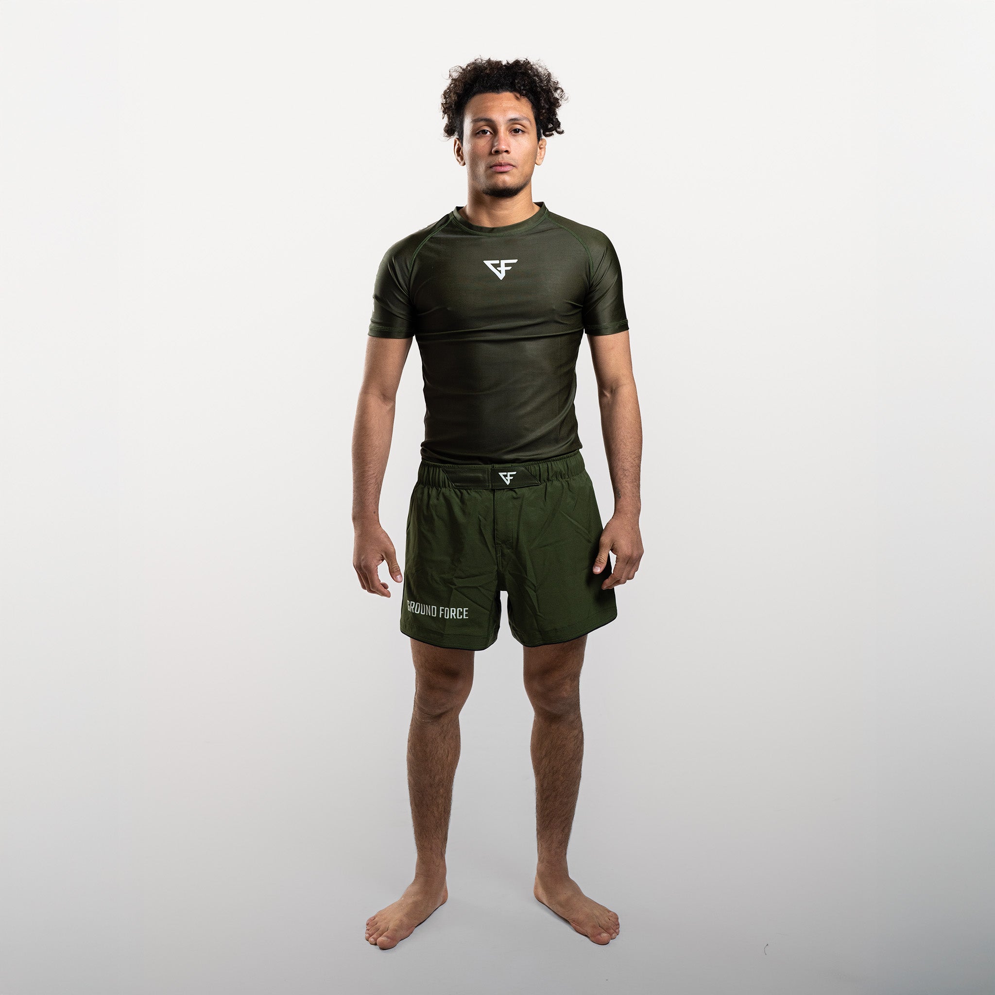 Ground Force Aero Rashguard - Military Green — BJJ Fightgear