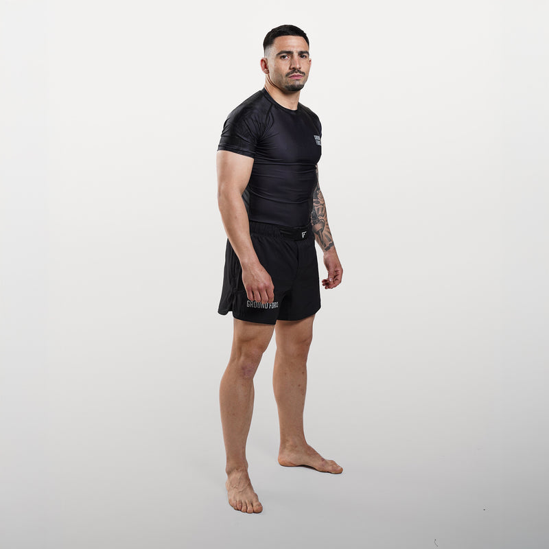 Ground Force Wolf Rashguard Black - Short Sleeve