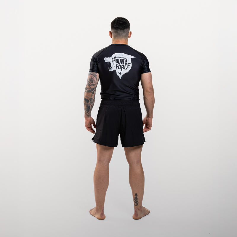 Ground Force Wolf Rashguard Black - Short Sleeve