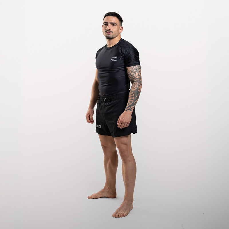 Ground Force Wolf Rashguard Black - Short Sleeve