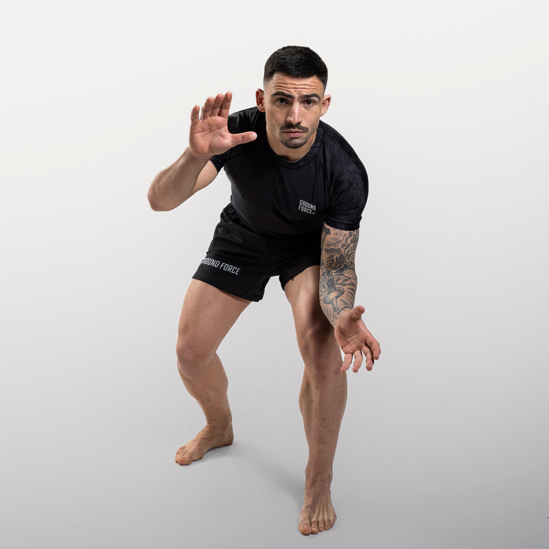 Ground Force Wolf Rashguard Black - Short Sleeve