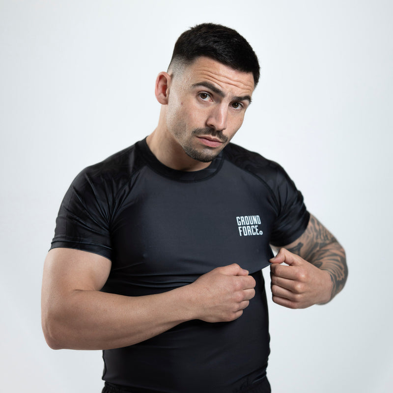 Ground Force Wolf Rashguard Black - Short Sleeve