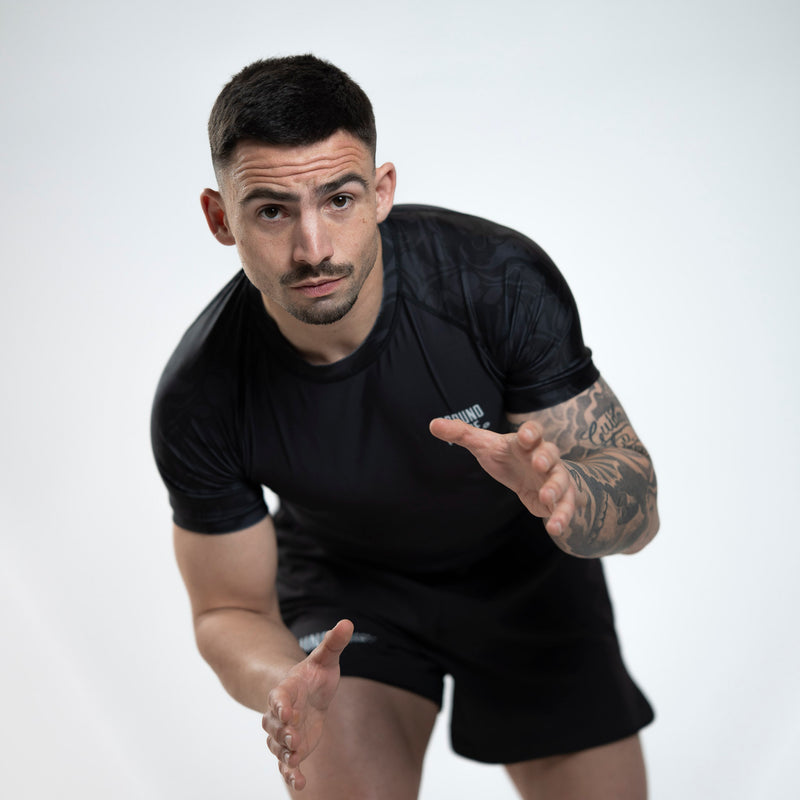 Ground Force Wolf Rashguard Black - Short Sleeve