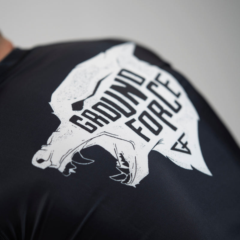 Ground Force Wolf Rashguard Black - Short Sleeve