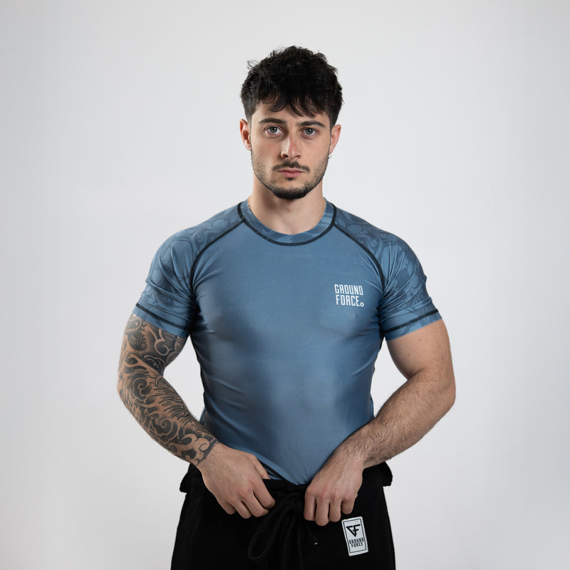 Ground Force Wolf Rashguard Grey - Short Sleeve