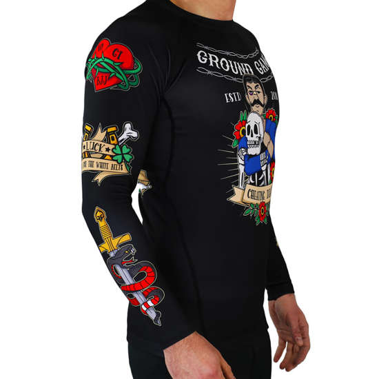 Ground Game Rashguard Oldschool Long sleeve — BJJ Fightgear