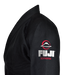 Fuji sports All Around BJJ Gi beginner black side left shoulder logo stitching