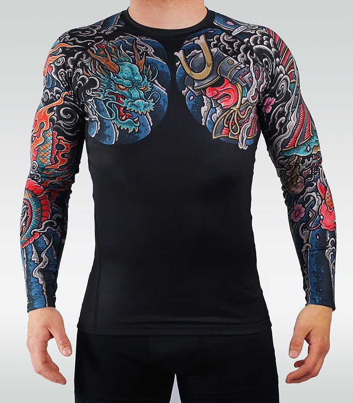 al gear bushido Ground Game 3.0 Rashguard Long Sleeve Mit 40 Prozent Rabatt: Strange Kids) Size:XXS-S (46cm - 52cm) Länge_