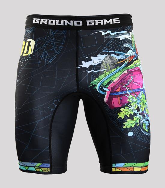 Front view of a Ground Game Carioca Vale Tudo Shorts