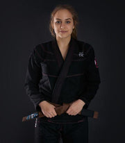 Front view of a Ground Game Sakura BJJ Women`s Gi Black
