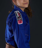 Side view of a Ground Game Sakura BJJ Women`s Gi Blue