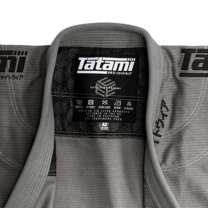 Tatami Estilo Black Label Gi - Black on Grey