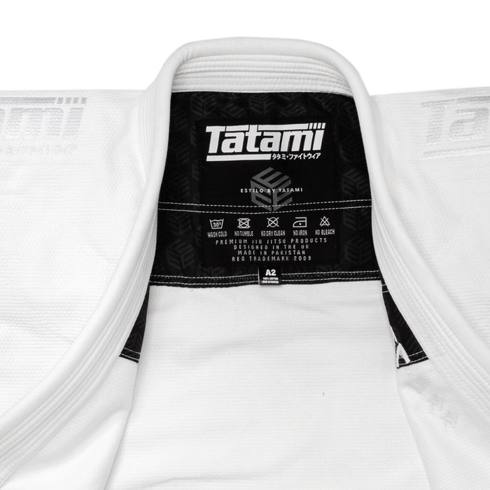 Tatami Estilo Black Label Gi - White on White