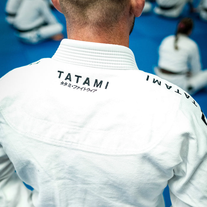 White Tatami Katakana BJJ Kimono > Free Shipping