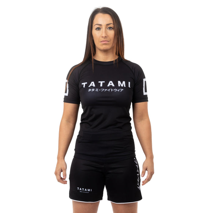 Tatami Ladies Katakana Short Sleeve Rash Guard Black