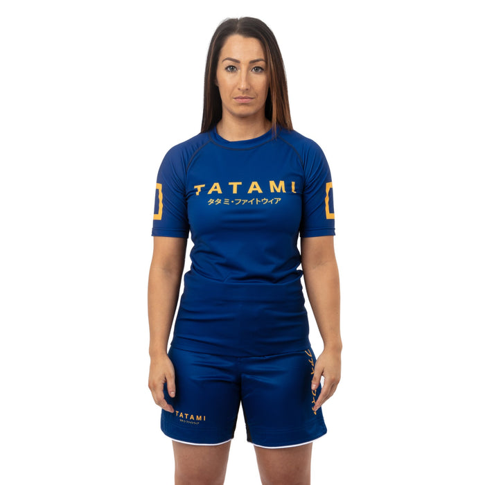 Tatami Ladies Katakana Short Sleeve Rash Guard Navy