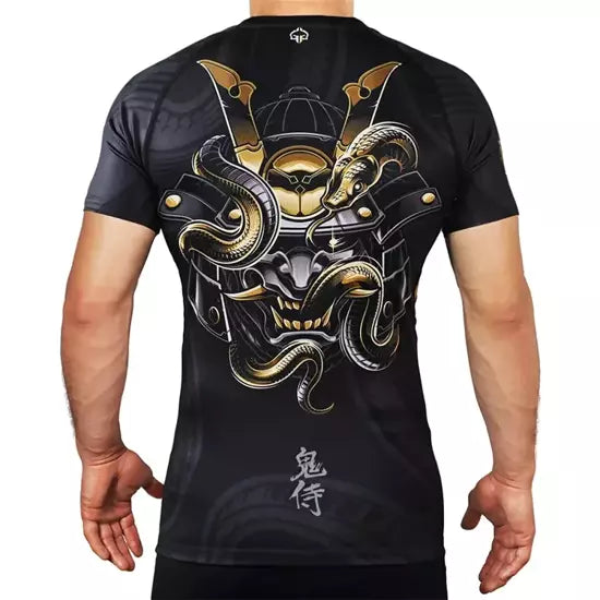Ground Game Rashguard Oni Samurai Short sleeve — BJJ Fightgear