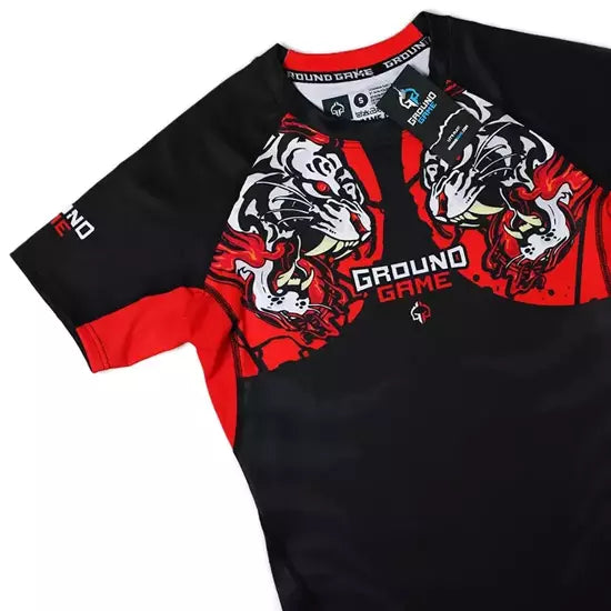 Ground Game Rashguard White Tiger short sleeve