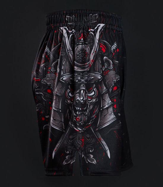 Side view of a Ground Game Samurai Mask Training Shorts