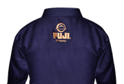 Fuji sports All Around BJJ Gi beginner navy blue back logo stitching gold